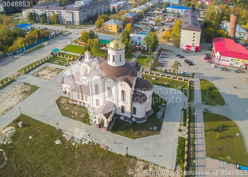 Image of Aerial view on Saint Nicholas church in Borovskiy