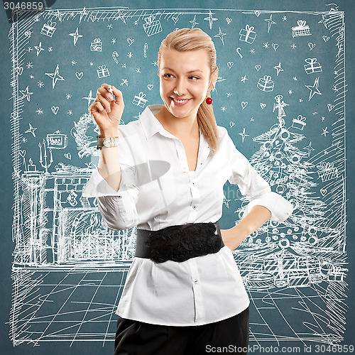 Image of Woman Looking For Christmas Gifts