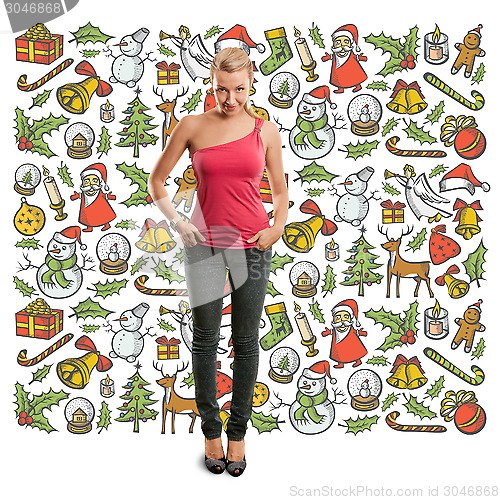 Image of Woman Looking For Christmas Gifts