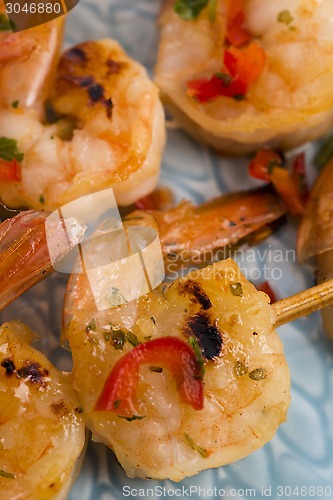 Image of Skewered Tiger Prawns