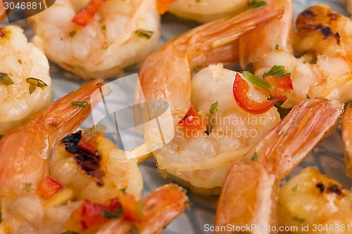 Image of Skewered Tiger Prawns