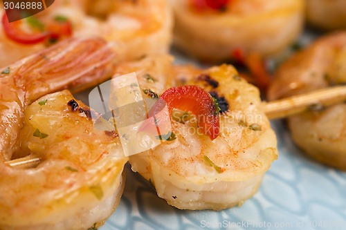 Image of Skewered Tiger Prawns