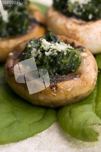 Image of mushrooms stuffed with spinach