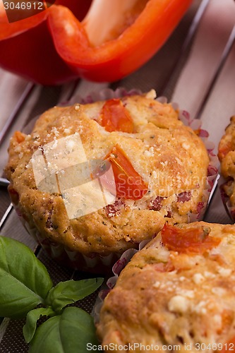 Image of Fresh pizza muffin as a snack