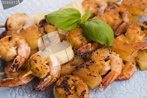 Image of Skewer shrimp with pineapple