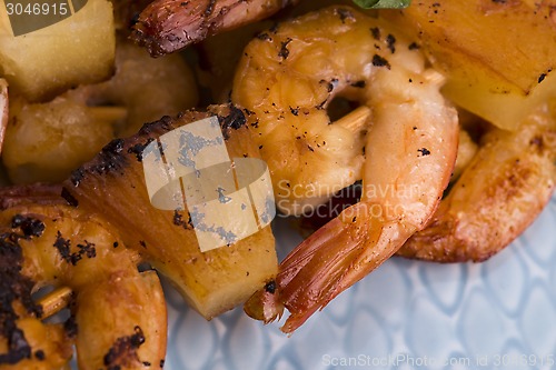 Image of Skewer shrimp with pineapple