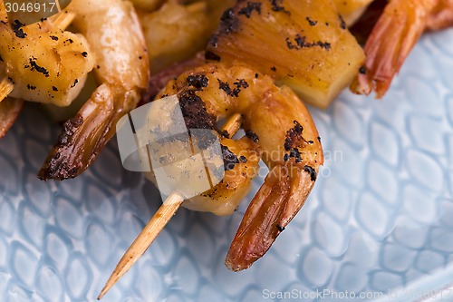 Image of Skewer shrimp with pineapple