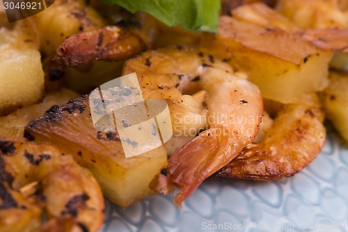 Image of Skewer shrimp with pineapple