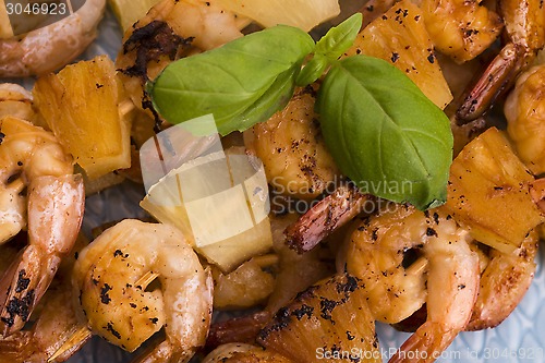 Image of Skewer shrimp with pineapple