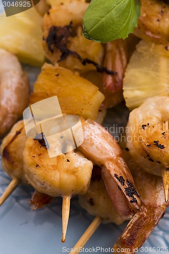 Image of Skewer shrimp with pineapple