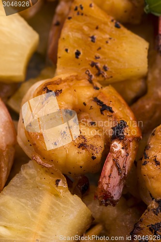 Image of Skewer shrimp with pineapple