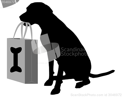 Image of Dog shopping bones