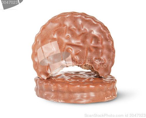 Image of Two Chocolate Cookies On Each Other