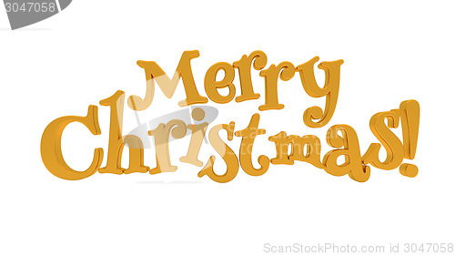 Image of Merry Christmas lettering isolated