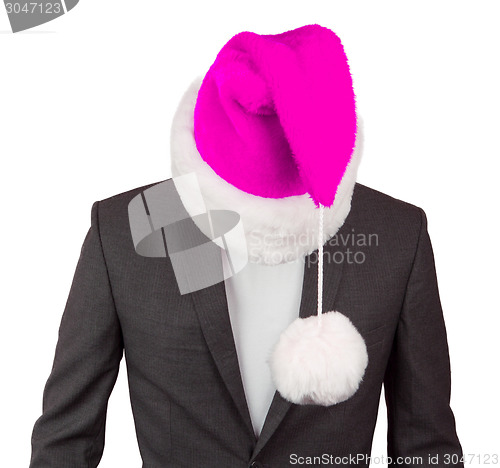 Image of Business man with a santa hat 