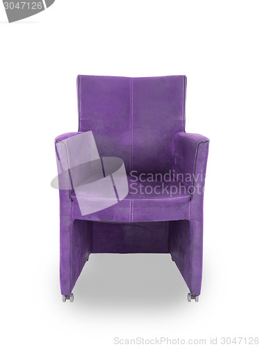 Image of Purple leather dining room chair 