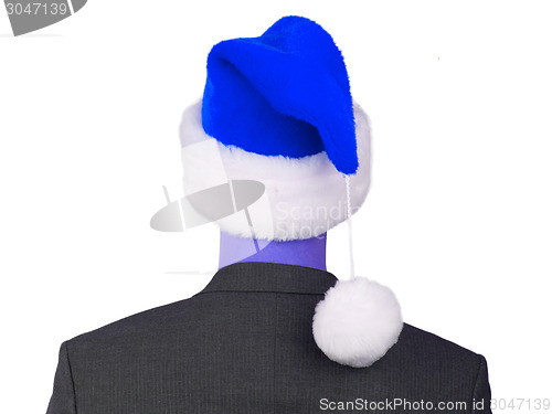 Image of Business man with a santa hat 