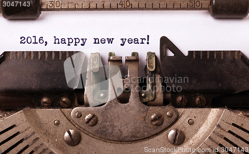 Image of Vintage inscription made by old typewriter