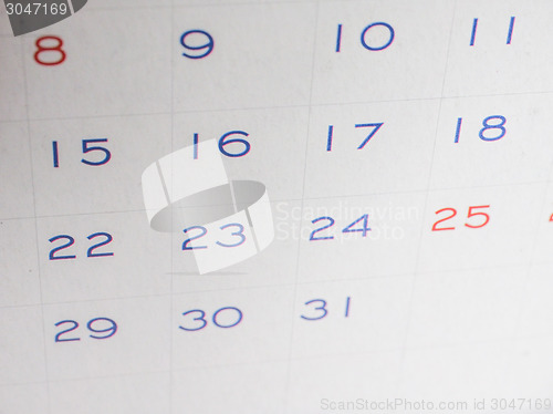 Image of Calendar page