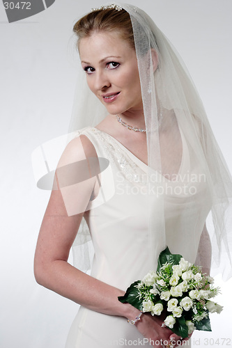 Image of Beautiful Bride holding a bouquet