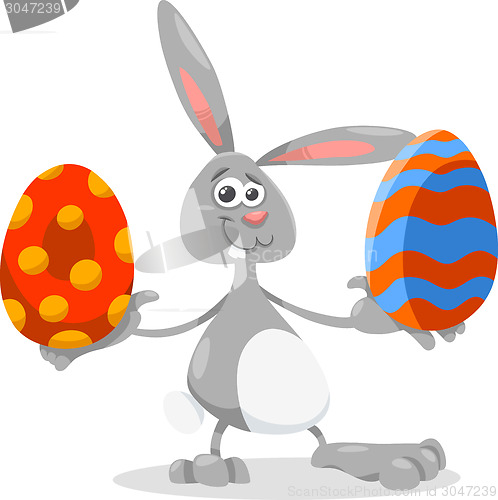 Image of bunny and easter egg cartoon illustration