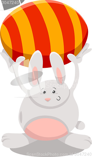 Image of bunny with easter egg cartoon illustration