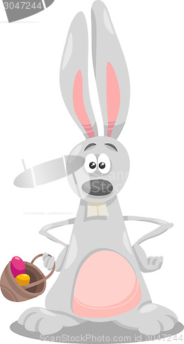 Image of bunny and easter eggs cartoon illustration