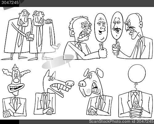 Image of cartoon politics concepts set