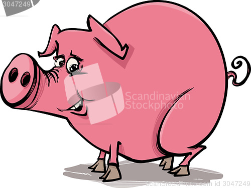 Image of farm pig cartoon illustration