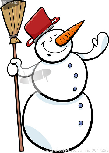 Image of happy snowman cartoon illustration