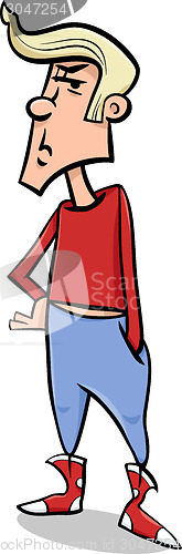 Image of angry teenager cartoon illustration