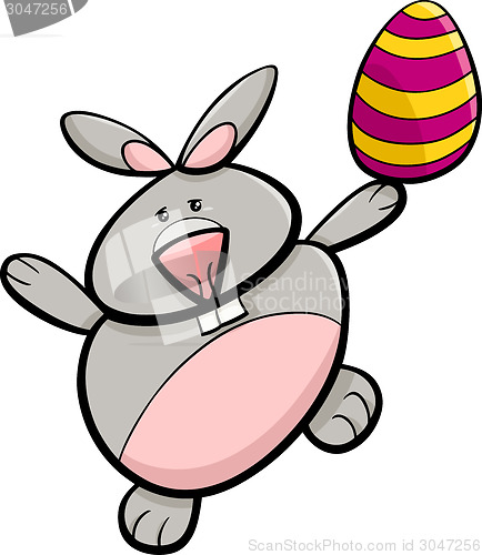 Image of bunny with easter egg cartoon