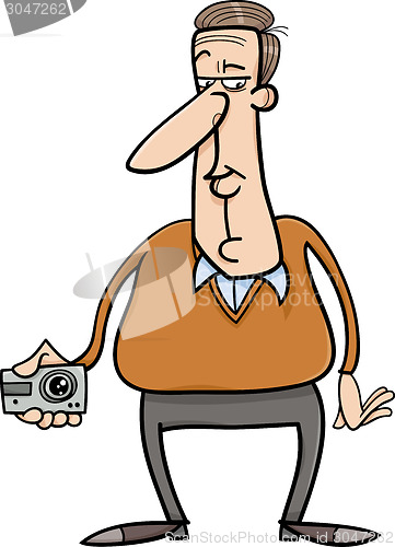 Image of man and hidden camera cartoon