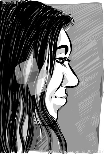 Image of woman sketch drawing