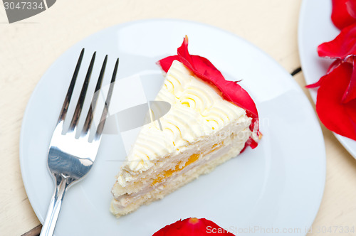Image of whipped cream mango cake