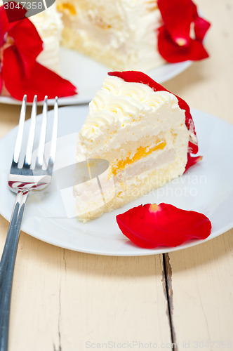 Image of whipped cream mango cake