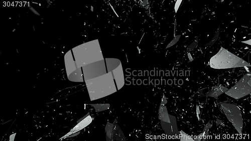 Image of Breaking and Shattered glass on black