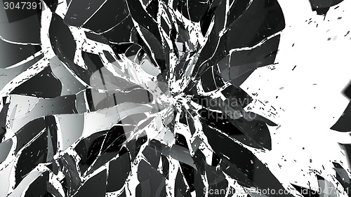 Image of Shattered and broken glass isolated on white