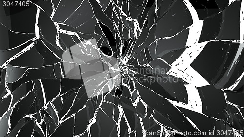 Image of Pieces of Shattered glass isolated on white