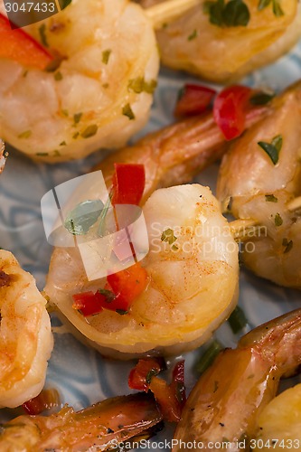 Image of Skewered Tiger Prawns