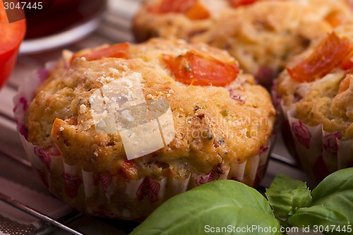 Image of Fresh pizza muffin as a snack