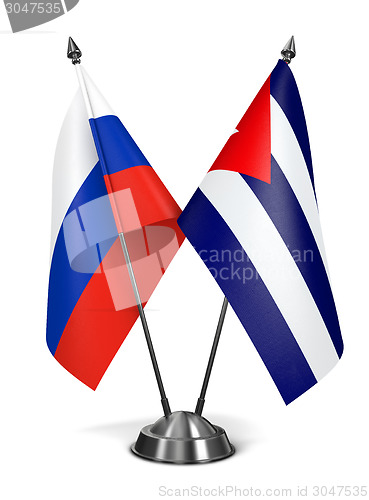 Image of Russia and Cuba - Miniature Flags.