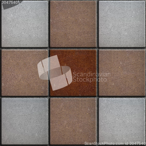 Image of Three Colors Brick Pavers. Seamless Texture.