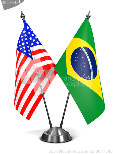 Image of USA and Brazil - Miniature Flags.