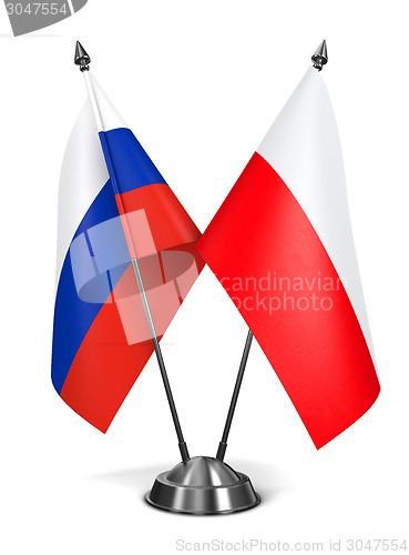 Image of Russia and Poland  - Miniature Flags.