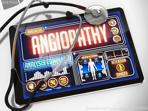 Image of Angiopathy on the Display of Medical Tablet.