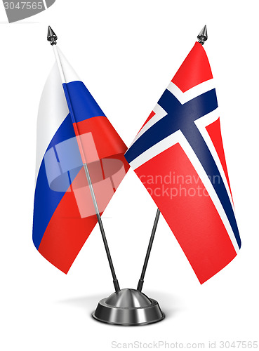 Image of Russia and Norway  - Miniature Flags.