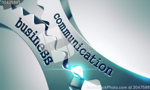 Image of Business Communication on the Cogwheels.