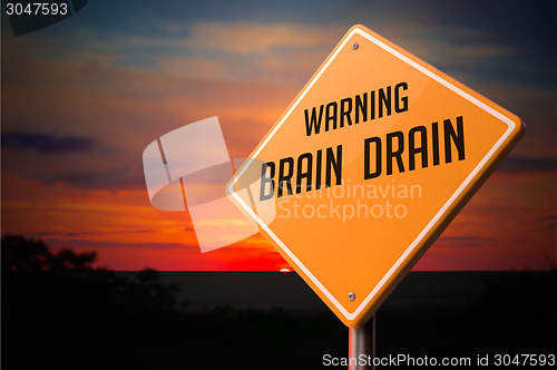 Image of Brain Drain on Warning Road Sign.