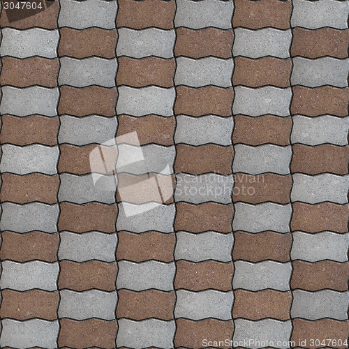 Image of Seamless Texture of Pavement as Wavy Parallelogram. 
